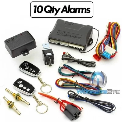10 PCS. XPRESS DX382 CAR ALARM KEYLESS SECURITY SYSTEM 2 REMOTES SHOCK SENSEOR - Image 1 of 4