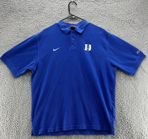 Nike Duke Blue Devils Elite Polo Shirt Men’s Large Blue Dri-FIT Team Embroidered - Picture 1 of 10