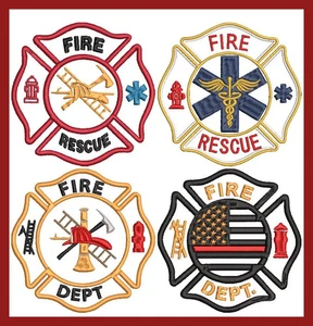 Firefighter Embroidery Design Collection: Digital Patterns for Machine Stitching - Picture 1 of 5