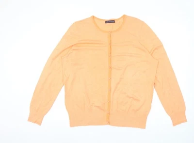 Marks and Spencer Women’s Orange Cardigan Size 20 Crew Neck Knitwear - Image 1 of 4
