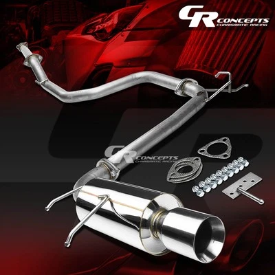 4" ROLLED MUFFLER TIP CATBACK EXHAUST RACE SYSTEM FOR 90-93 ACURA INTEGRA DA/DB - Image 1 of 4