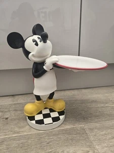 Disney Mickey Mouse Waiter Butler Holding Plate Statue Vintage Rare Disney World - Picture 1 of 14