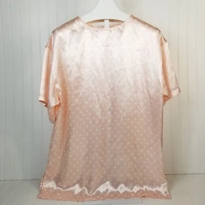Vintage Victoria's Secret Gold Label Short Nightgown Pink White Polka Dot Large - Picture 1 of 6