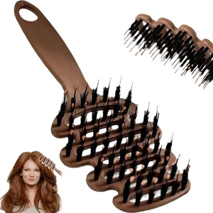 Volumizing Boar Bristle Hair Brush Smoothing Dual-Style Hair Brush Scalp Massage - Picture 1 of 9
