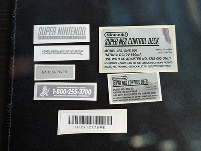 Consola Super Nintendo SNES Juego Completo Etiqueta Paquete Repuesto Versión EE. UU. Foto 1 de 3