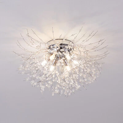 LED Chandelier Fireworks Flush Mount Light Modern Crystal Ceiling Light Fixture - Image 1 of 4