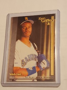 ⚡️ KEN GRIFFEY JR 1995 Megacards Wish List #7 Playing for a Winner Mariners ⚡️