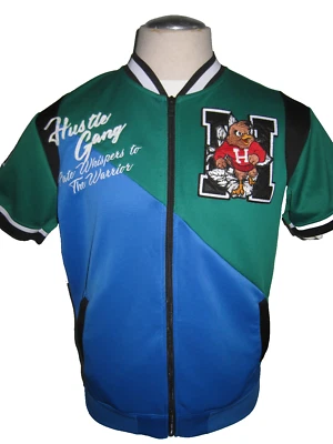 CHAQUETA DE MANGA CORTA HUSTLE GANG OF AMERICA PARA HOMBRE TALLA L BONITA RARA Foto 1 de 4