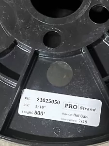 500' Pro Strand 21025050 5/16" Cable Reel Type Stainless Steel 7x19 Stranded - Picture 1 of 5