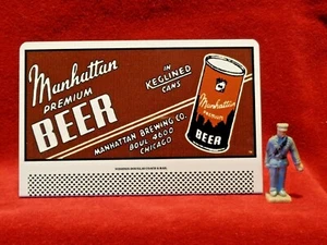 CERVEZA PREMIUM DE MANHATTAN (AL CAPONE) __ #96 CARTELERA DE HOJALATA ESCALA O/S - Imagen 1 de 3