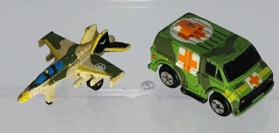 Galoob Micro Machines F/A 18 Hornet & Military Ambulance Medic Van Lot  - Image 1 of 4