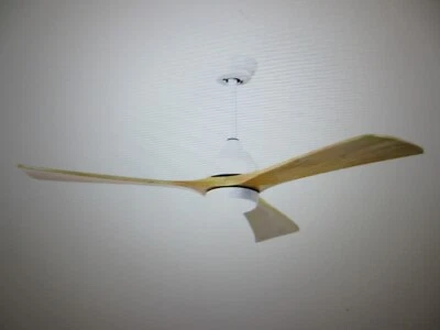 PUDO 52in. Industrial Indoor White Intergrated LED Ceiling Fan Lighting & Remote - Image 1 of 4