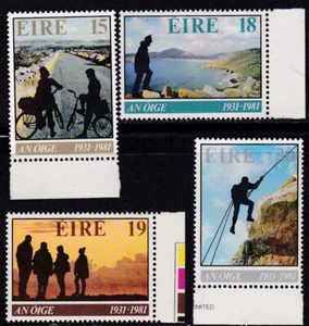 IRELAND #498-501 MNH 50th ANNIV. YOUTH HOSTAL ASSN. HIKING,BICYCLING & CLIMBING - Picture 1 of 1