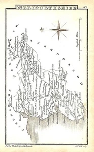 Antique map, Leigh/Hall, Merionethshire - Picture 1 of 1