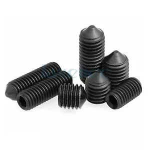 Juego de tornillos hexagonales de punto cónico M3 M4 M5 M6 12,9 acero negro - Imagen 1 de 34