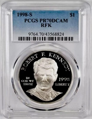 1998 ROBERT KENNEDY Silver Dollar PCGS PR70 💥FLAWLESS QUALITY💥 - Image 1 of 4