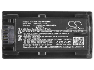 NP-FV100A Battery for Sony FDR-AX40  FDR-AX45  FDR-AX60  HDR-CX625   HDR-CX680