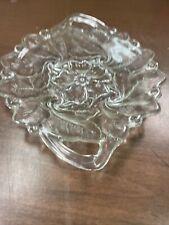 Hi Take Indiana Glass Clear Wild Rose Platter Serving Dish Approx 12.5" x 10"