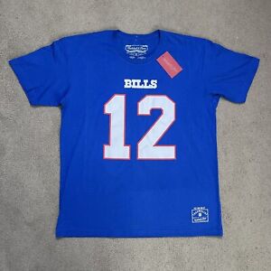 Jim Kelly Buffalo Bills Mitchell Ness Shirt Mens Size XL Short Sleeve Throwback
