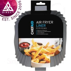 Chef Aid Quadratisch Silikon Heißluft Friteuse Futter Tablett │ 20 x 19.5 x 5cm - Bild 1 von 5