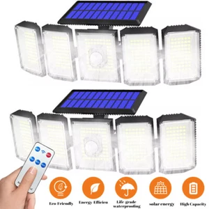 2Pack LED Solar Power Wall Lights PIR Motion Sensor Outdoor Garden Security Lamp - Picture 1 of 11