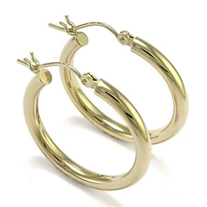 Fantastic 10k Yellow Gold Shiny Hoop Earrings - Picture 1 of 3
