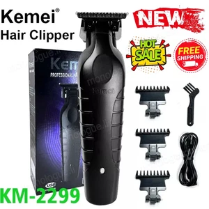 Recortadora de pelo inalámbrica Kemei 2299 barbero 0 mm tallado hueco cortapelos profesional - Imagen 1 de 23