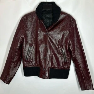 Rag & Bone | Women’s 4 Mazy Glossy Bomber Jacket, Cabernet - Picture 1 of 13