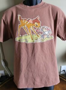 Vintage Hot Topic Style Bambi Thumper T Shirt Medium Brown Faded