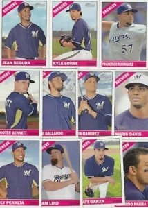 Milwaukee Brewers 2015 Topps HERITAGE 11 cartas conjunto de equipo con Khris Davis Plus - Imagen 1 de 2
