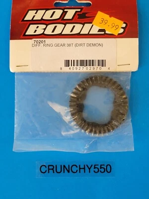 Hot Bodies Dirt Demon Diff Ring Gear 38T 70201 peça de controle remoto vintage - Imagem 1 de 3