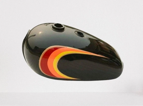 ADECUADO PARA Tanque de Combustible British Bonneville Pintura Negra Pintura Negra Triumph T140 Foto 1 de 4