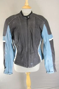 FRANK THOMAS LADY LEATHER BIKER JACKET WITH CE ARMOUR & THERMAL LINING: SIZE 14 - Picture 1 of 9
