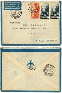 1003 - Colonie, Eritrea, Etiopia - 1940 - Affrancatura mista su busta - Foto 1 di 1