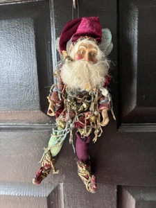 Mark Roberts Collection Santa Elf Jester Patchwork Christmas Fairy Ornament - Picture 1 of 9