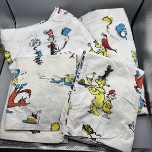 Pottery Barn Teen Kinder volle Größe - 1 Passform - 1 flach - 2 Kissenbezüge Katze/Mütze Horton - Bild 1 von 5