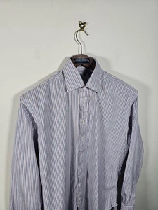 Ede & Ravenscroft Shirt 15.5 Stripe Formal Double French Cuff Two Fold Cotton  - Picture 1 of 12