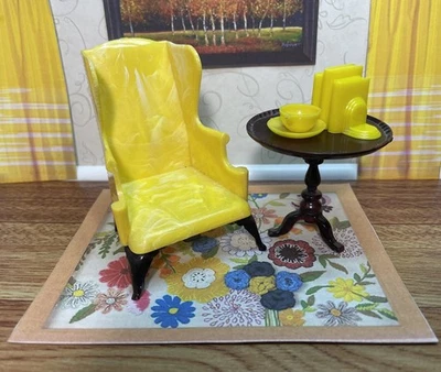 Идеальный женский стул / круглый стол винтажный кукольный домик мебель ремонт пластик 1:16 - Изображение 1 из 4