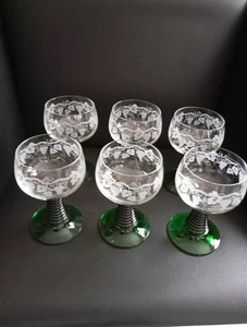 LOT DE 6 VERRES A VIN BLANC 0.2 L ALSACE A DECOR ROEMER ROHMER" ARC ETAT NEUF - Picture 1 of 22