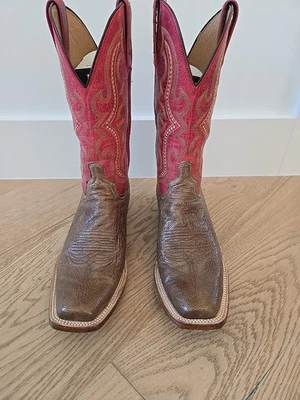Lucchese Men's, Tobacco Color, Red Shaft,  Smooth Ostrich, 10D  Very Sharp! - Image 1 of 4