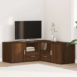 Corner Cabinet Corner Shelf Unit Bookcase Book Shelf Engineered Wood vidaXL - Picture 1 of 91