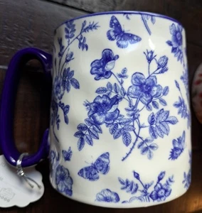 Bella 10 Strawberry Street Ceramic Mug- Blue Floral- BRAND NEW - Picture 1 of 7