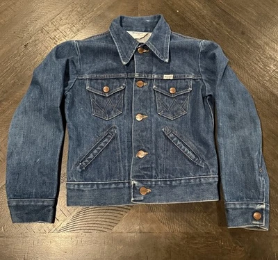 Chaqueta vaquera azul vintage años 70/80 WRANGLER NO-FAULT 126MJ hecha en EE. UU. niños Foto 1 de 4