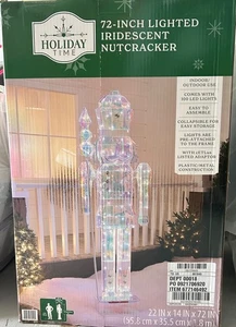 Holiday Time 6FT Light-Up Prismatic Nutcracker Indoor/Outdoor Decoration NEW 🚚✅ - Picture 1 of 1