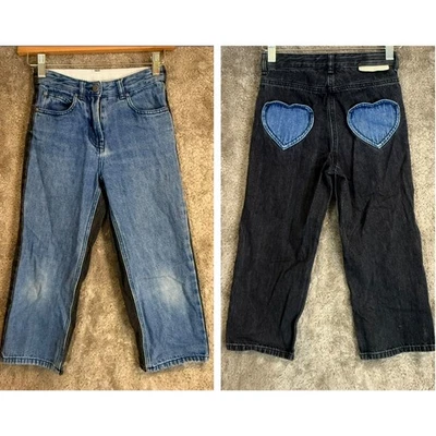 Pantalones de mezclilla Stella McCartney para niños niñas 8 bolsillos negros azules en el corazón Foto 1 de 4