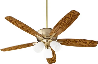 Quorum Breeze 3-Light 52" Indoor Ceiling Fan in Aged Brass - Image 1 of 2