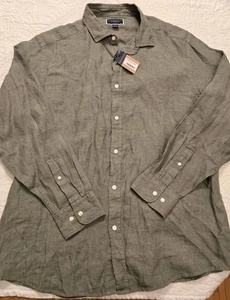 Charles Tyrwhitt Herren klassische Passform reines Leinen Hemd olivgrün XL neu mit Etikett kostenloser Versand - Bild 1 von 8