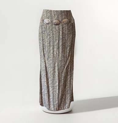 Falda midi de seda Banana Republic para mujer talla 2 Forest Fairy Boho Cottage *SIN CINTURÓN Foto 1 de 4