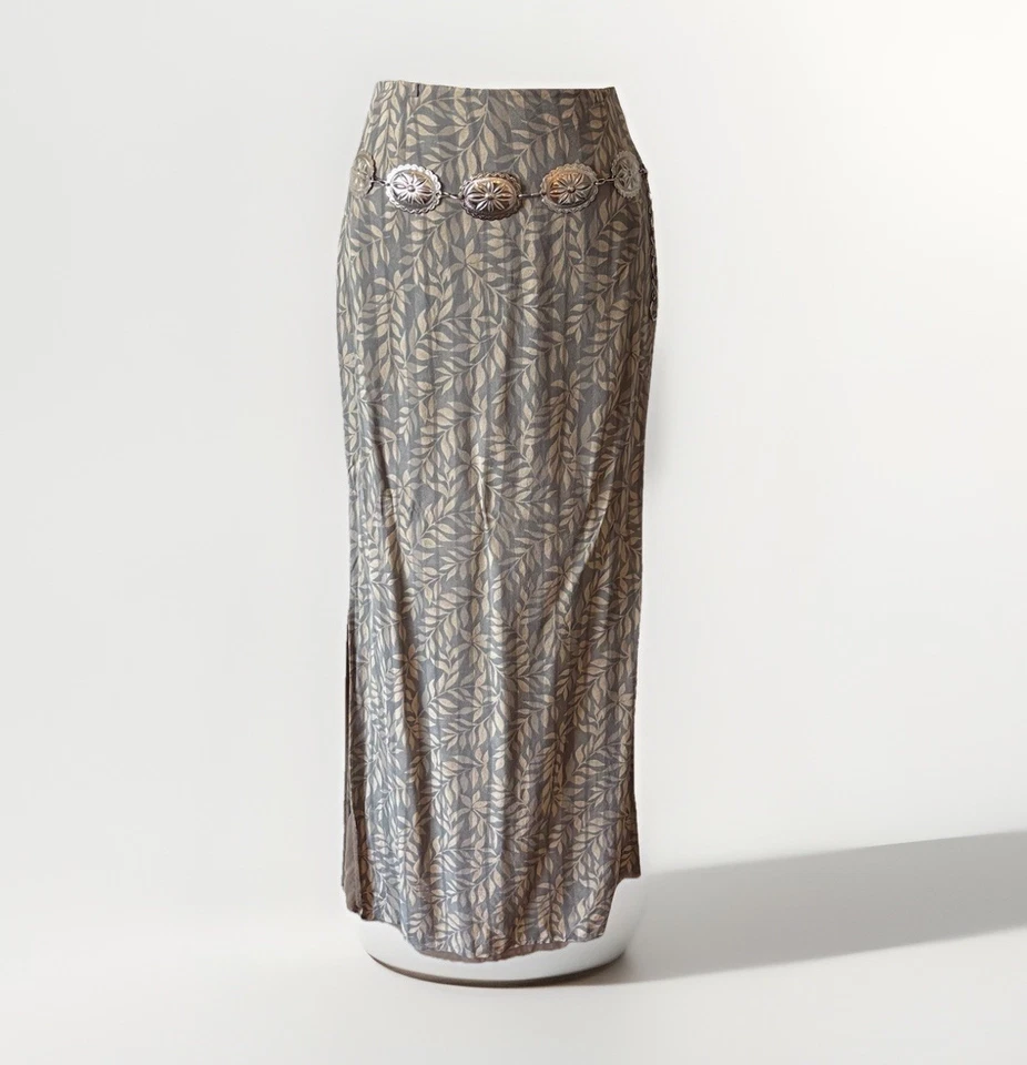 Banana Republic Womens Silk Midi Skirt Sz 2 Forest Fairy Boho Cottage *NO BELT - Image 1 of 4