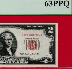 1953 B $2 LEGAL TENDER UNITED STATES NOTE STAR ⭐️ Fr.1511 S/N * 03300785 A PCGS - Picture 1 of 3